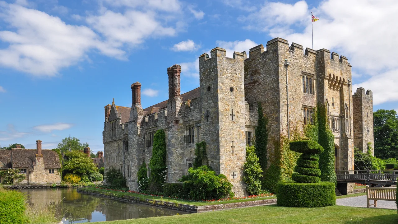 Hever Castle and its moat in Kent