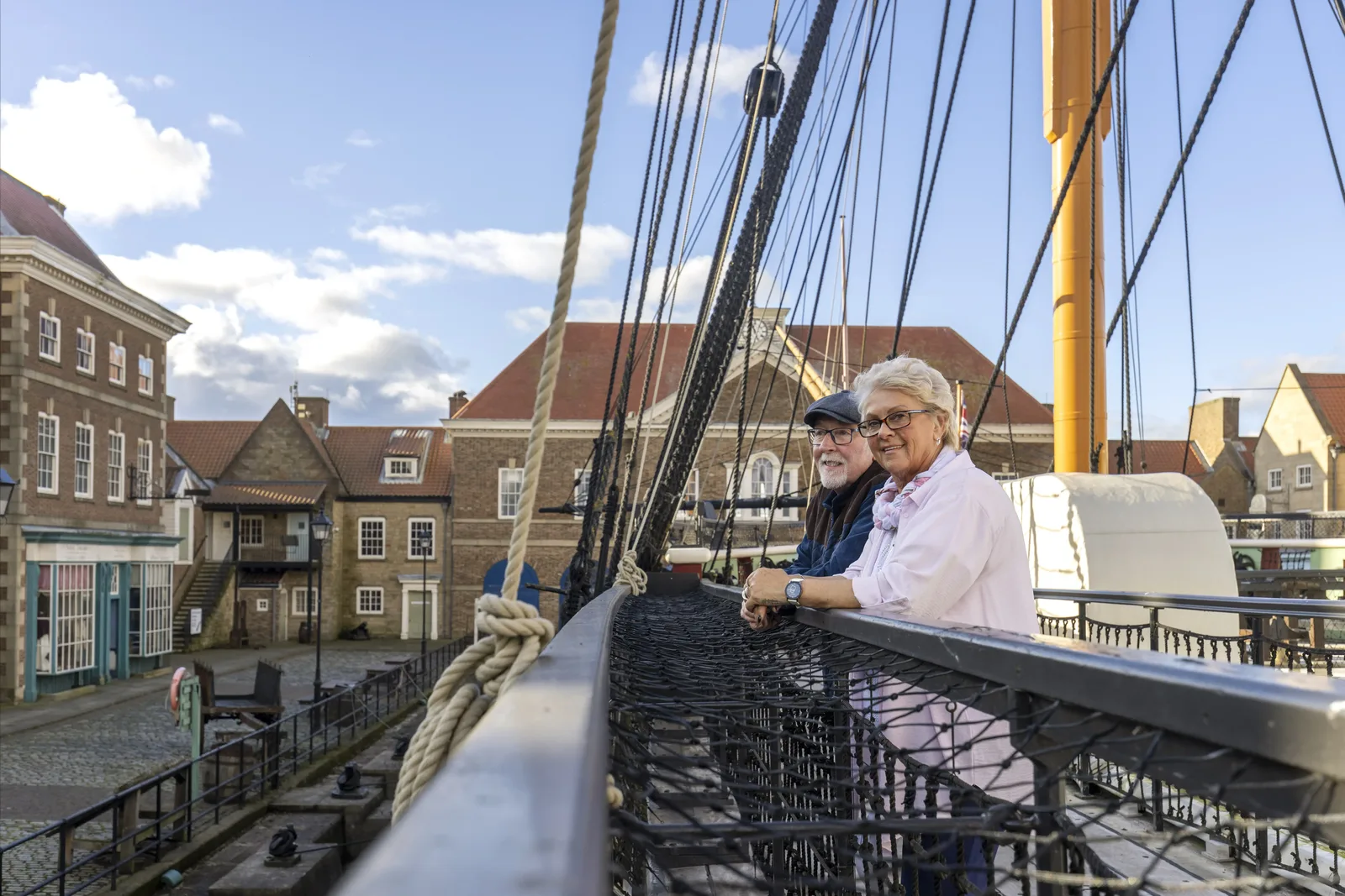 Visitors on the deck of HMS Trincomalee at Royal Navy Museums Hartlepool