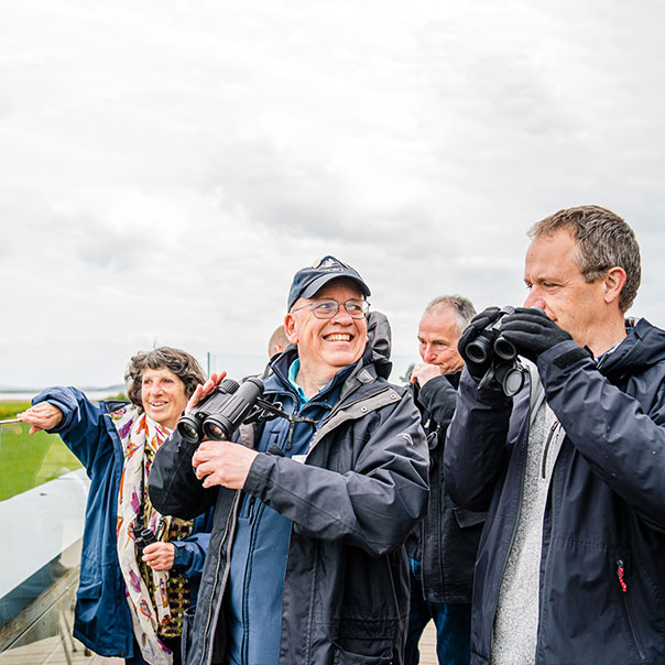 Visitors using the Estuary Tower at WWT Washington